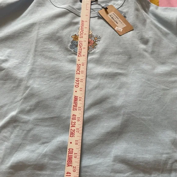 BNWT Princess Highway Embroidered Poodle Dog Light Bluer T-Shirt Top - Picture 6 of 7